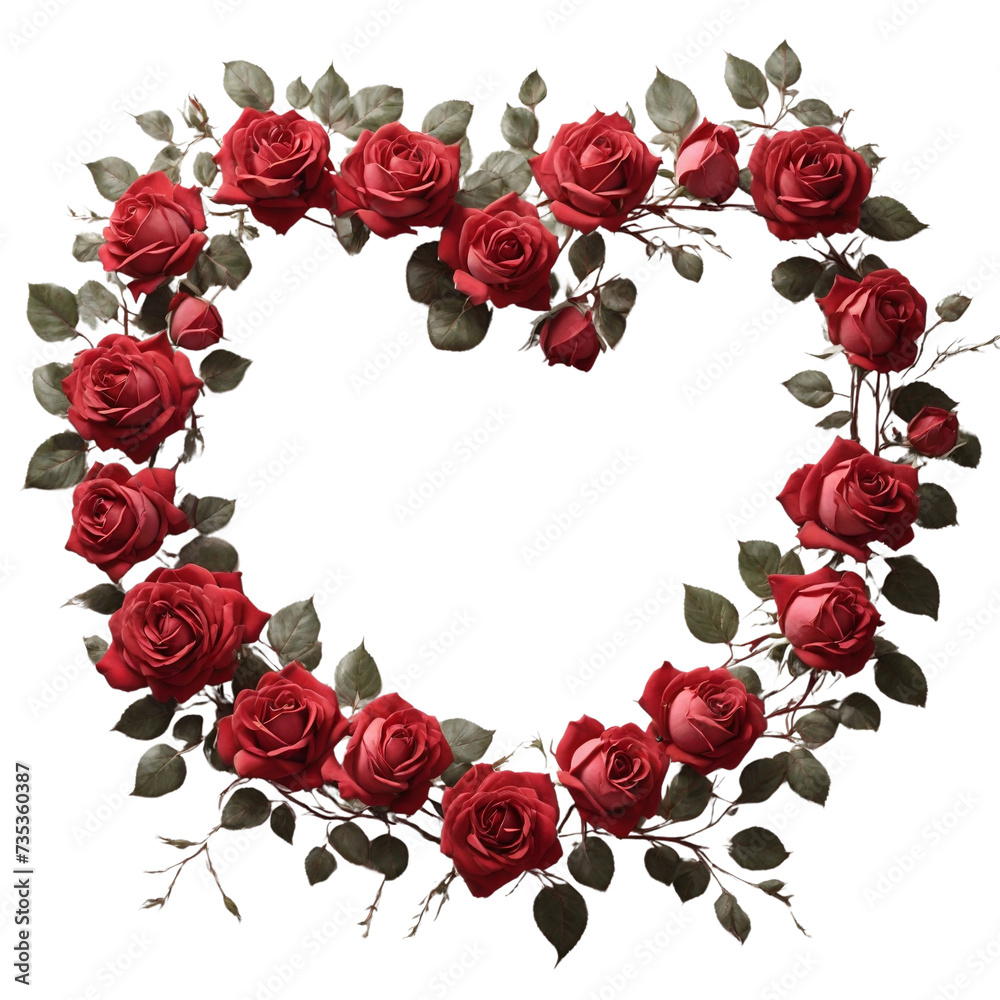 Elegant Frame of Red Roses. Clipping path Elegant Frame of Red Roses. Clipping path