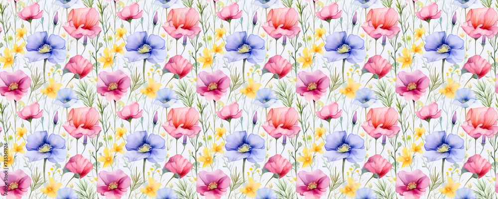 beautiful spring flower drawing pattern