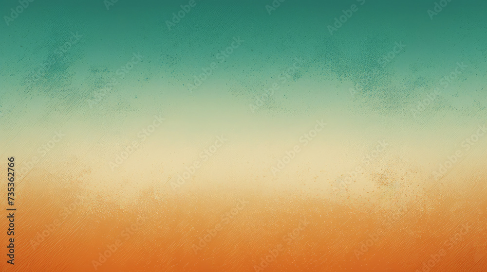 Abstract orange and teal textured background with gradient and scratches