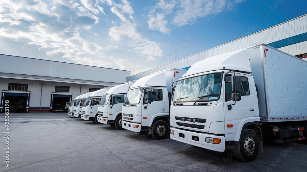 White Fleet Trucks at Warehouse White Fleet Trucks at Warehouse
