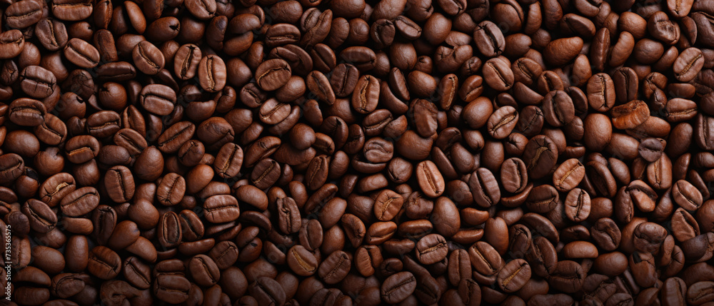 Roasted Coffee Beans Background with Space for Text Roasted Coffee Beans Background with Space for Text