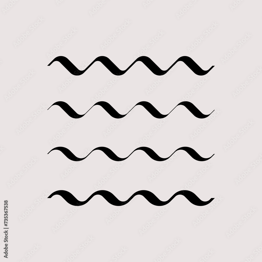 Geometric minimalistic wavy element in retro style. Vector shape for frame, packaging, labels, postcards, invitations, decor. Geometric minimalistic wavy element in retro style. Vector shape for frame, packaging, labels, postcards, invitations, decor.