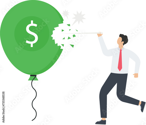 Reduce inflation by increasing interest rate, FED or central bank monetary policy to cut or decrease inflation problem concept

