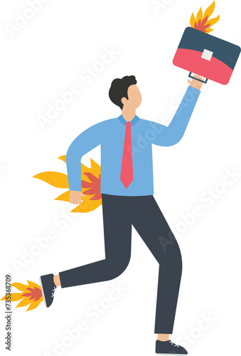 Business deadline, rush hour situation or in hurry to complete work concept
