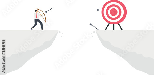 Terribly missed target, failure or mistake, fail to achieve goal, big error or wasted effort concept
