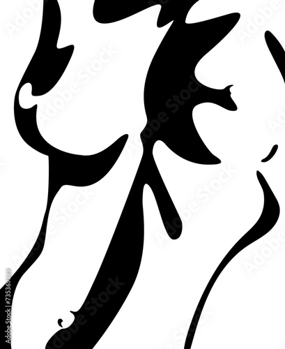 illustration of a Beautiful naked female body on a black background. Sexy body close up nudity