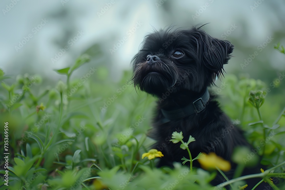 custom made wallpaper toronto digitalAffenpinscher dog sitting on green lush grass in park