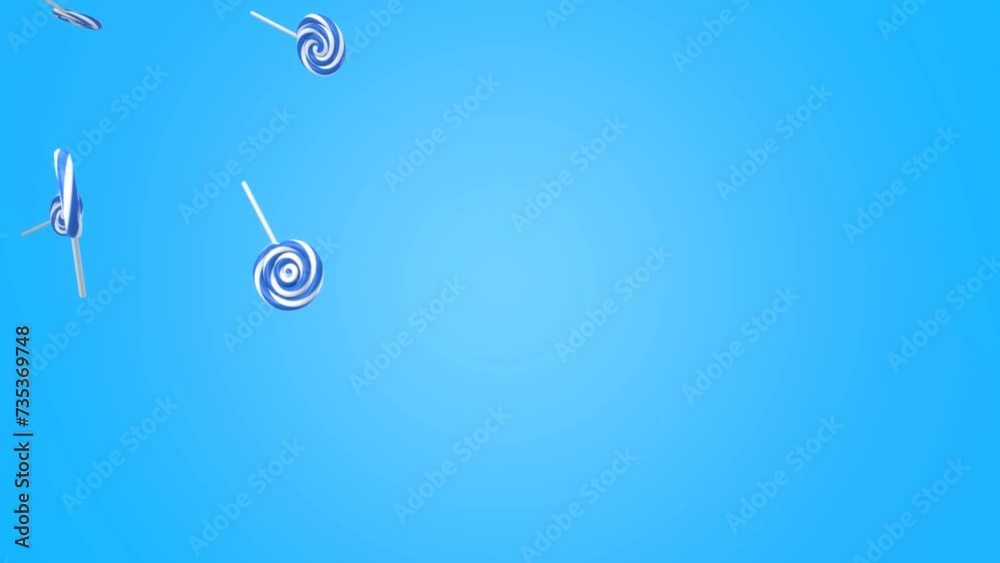 Blue lollipops on a blue background.
3DCG animation for background.
Blue lollipops on a blue background.
3DCG animation for background.