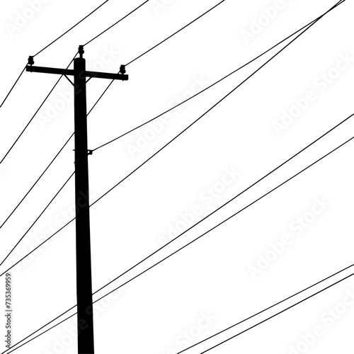 power lines on a white background photo
