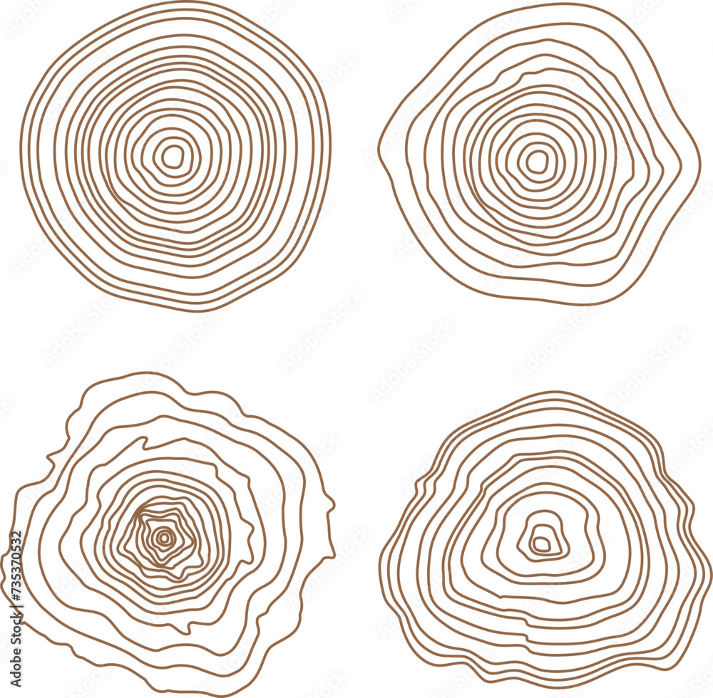 Background of abstract growth rings of a tree.Line design of a wooden stump.Tree cut pattern.Vector topographic map concept. Background of abstract growth rings of a tree.Line design of a wooden stump.Tree cut pattern.Vector topographic map concept.