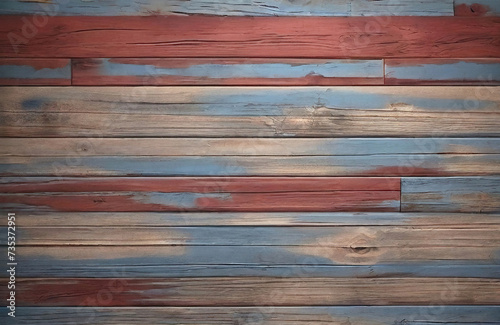 red and white and blue and brown and dark and dirty wood wall wooden plank board texture background 
