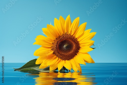 a sunflower in water