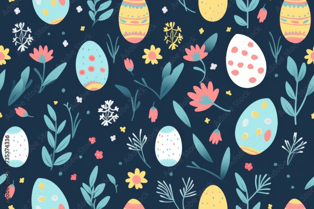 A Pattern of Eggs and Flowers