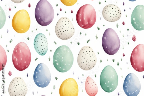 Colorful Eggs on White Background