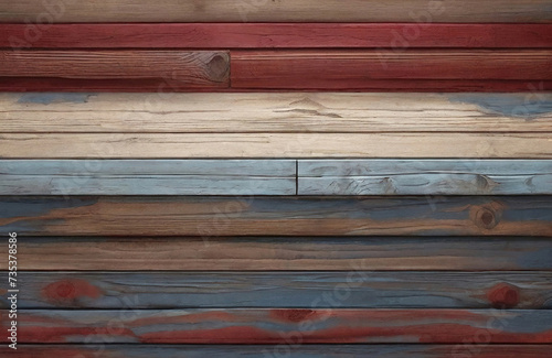 red and white and blue and brown and dark and dirty wood wall wooden plank board texture background 