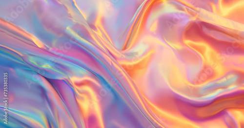 fundo abstrato de folha holográfica nas cores rosa, azul e roxo photo