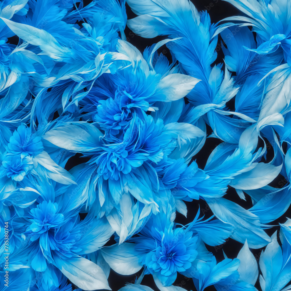 abstract pattern of blue flowers