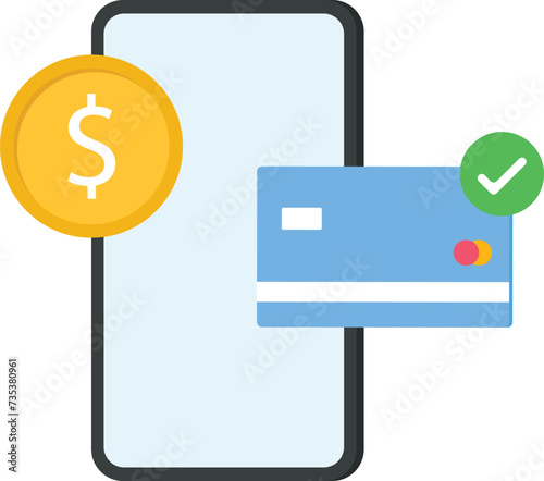 Smartphones and money, concept of online banking and loans concept,
