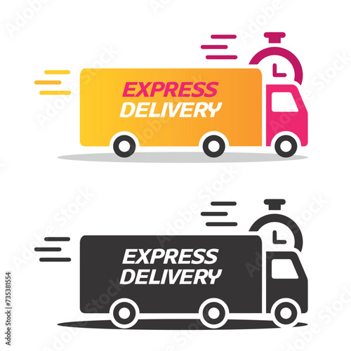 Fast shipping, 24h delivery, express, order, truck, sign