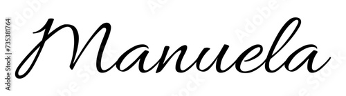 Manuela - black color - name written - ideal for websites,, presentations, greetings, banners, cards,, t-shirt, sweatshirt, prints, cricut, silhouette, sublimation

