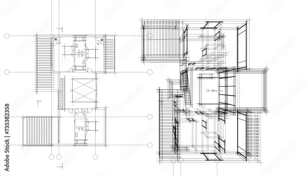 Fototapeta premium house plan blueprint