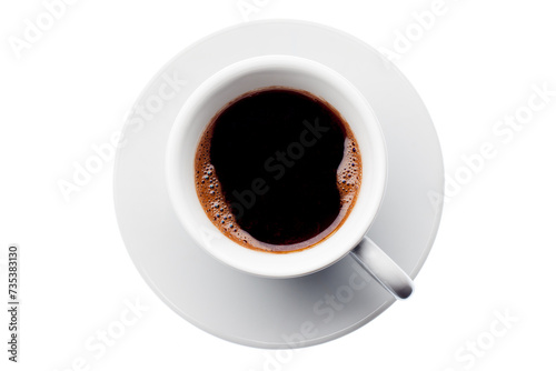 Porcelain Cup black coffee isolated on white