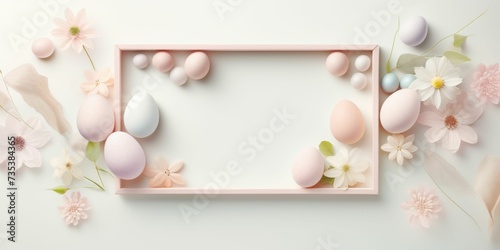 Picture Frame Surrounded by Flowers and Eggs