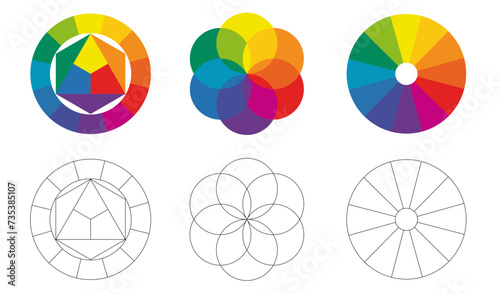 Color wheels and color palette. Color Wheels and Swatches. Png