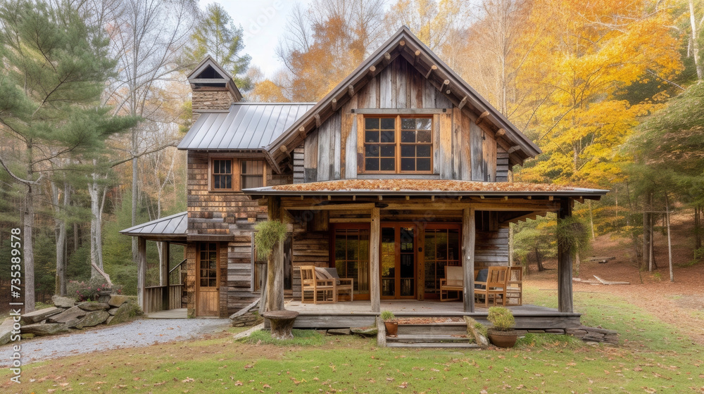 With a charming barninspired exterior and cozy interior filled with plush furnishings this rustic house offers the perfect retreat from the hustle and bustle of everyday life.