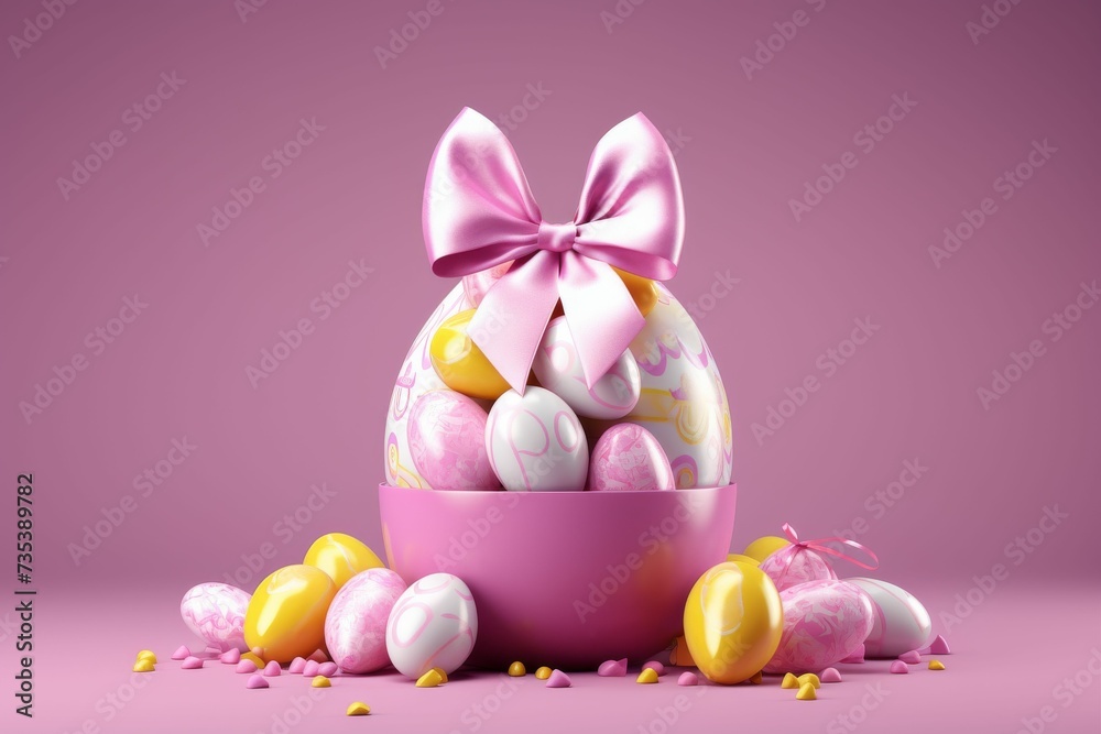 Pink Easter Egg With Bow