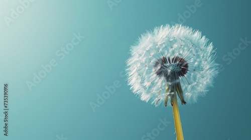 The fuzzy seed head of a dandelion  ready to disperse its wishes on the wind