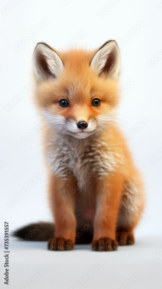 Small Fox Sitting on Top of White Floor Small Fox Sitting on Top of White Floor