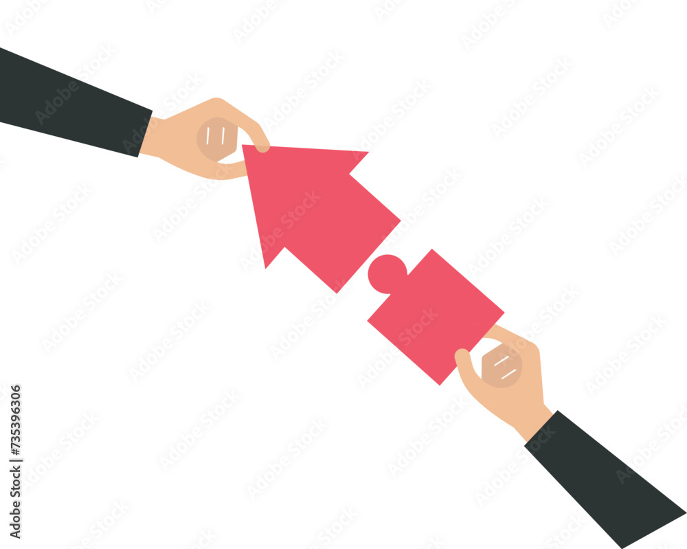 Business people with arrow shape jigsaw puzzle for connection or helping hand concept,
Business people with arrow shape jigsaw puzzle for connection or helping hand concept,