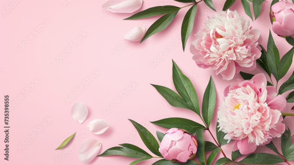 sale banner with peony flower