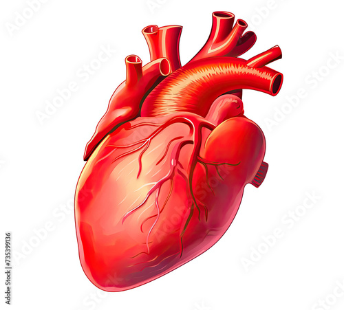 Drawing of a Heart on a White Background