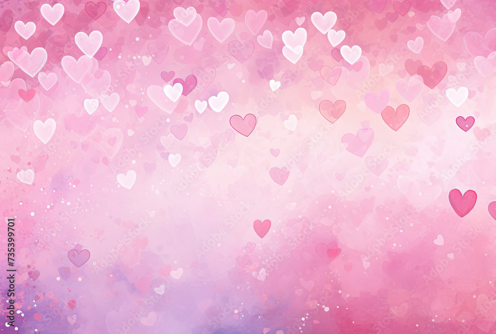 Pink and Purple Hearts Background