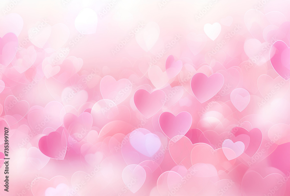 Pink Hearts Arranged on a Pink Background