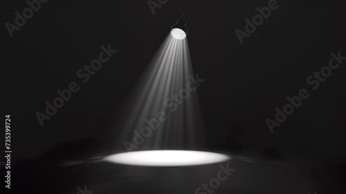 Light Effect Spotlight. Spotlight Black and White Lighting Isolated on black background. 3d illustration