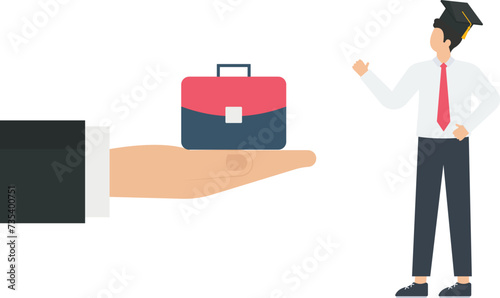 Graduate got a job and graduation or university diploma for finance success concept,
