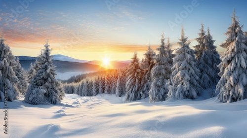blizzard winter holiday landscape © PikePicture