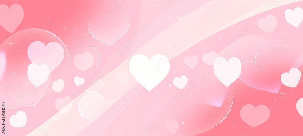 Pink Background With Numerous Hearts - Valentines Day Design