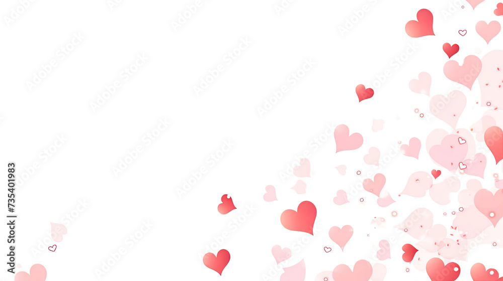 White Background With Multiple Red Hearts