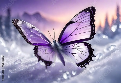 Purple butterfly flying 