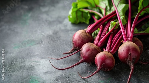 a bunch of beetroot , free copy space on the right