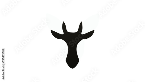deer antlers shape, black and white vector