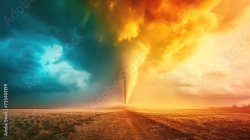 rainbow colored tornado