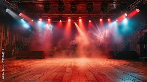 Free stage with lights