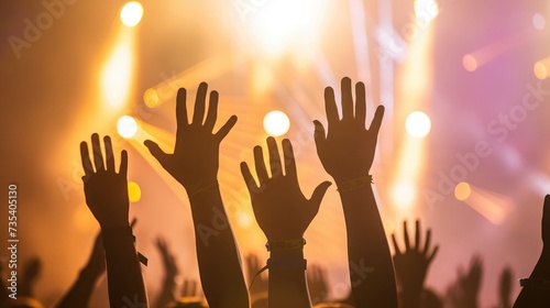 hands in the air at a music festival