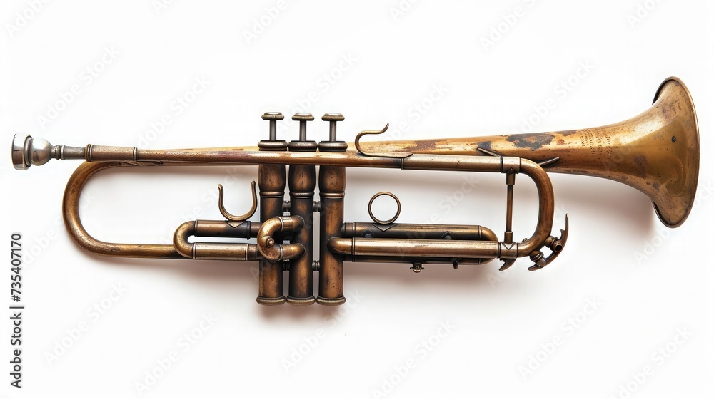 Fototapeta premium Trumpet isolated on a white