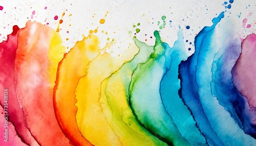 rainbow watercolor banner background on white pure vibrant watercolor colors creative paint gradients fluids splashes spray and stains abstract background